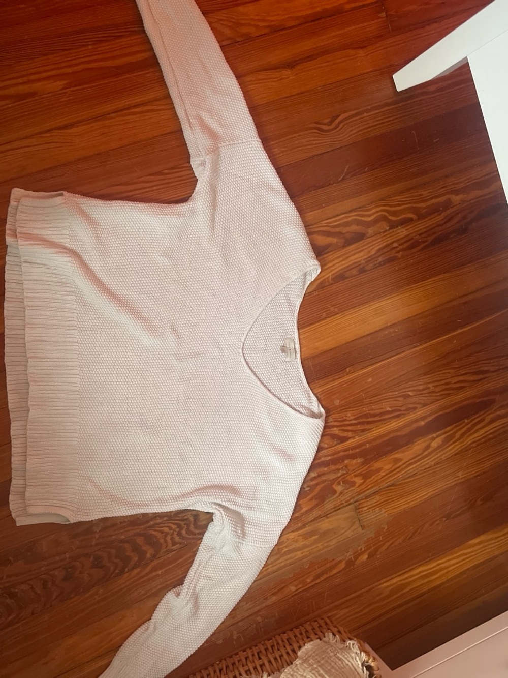Lucky Brand White V-Neck Knit Sweater